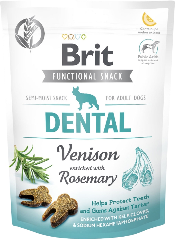 Brit Care Dog Dental Venison Snack - hundegodbidder med vildtkød og rosmarin