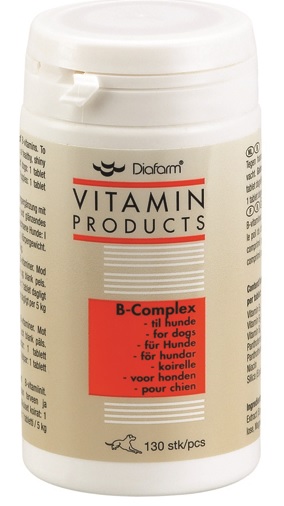 Diafarm B-Complex. B-vitamintabletter til hunde. Dåse á 130 stk.